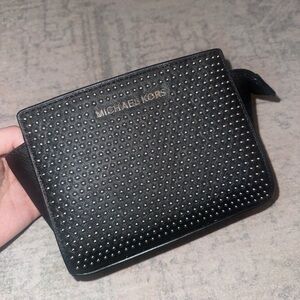 Michael Kors Black Toiletry Bag with Studded Design